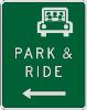 PARK & RIDE with Left Arrow sign D4-2L