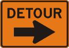 DETOUR sign with right Arrow M4-9R