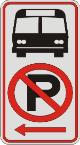 No Parking Symbol & Bus Symbol with Left Arrow sign R7-107a
