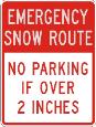 Emergency Snow Route Sign
