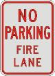 NO PARKING FIRE LANE sign R7-31