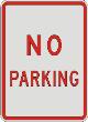 NO PARKING sign R8-3