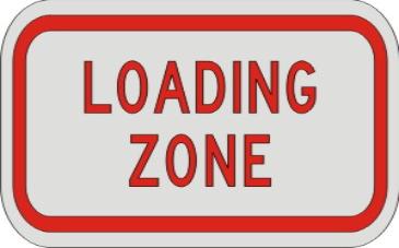 LOADING ZONE sign R8-3b