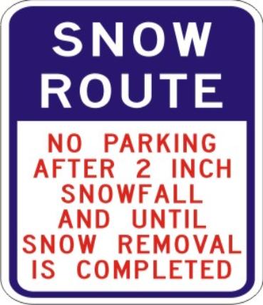 Snow Route Sign