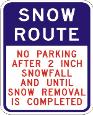 Snow Route Sign