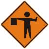 Flagger Symbol sign W20-7a